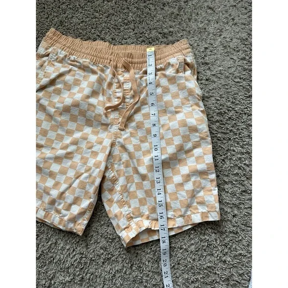 Vans Mens Shorts Range Checkered Drawstring Waist Skater Orange Size Small - Picture 5 of 6